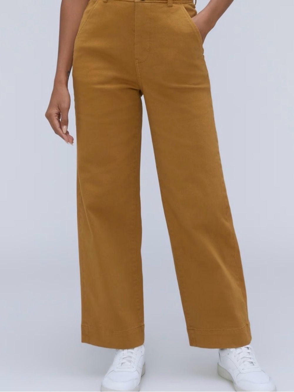Everlane wide leg crop in mustard